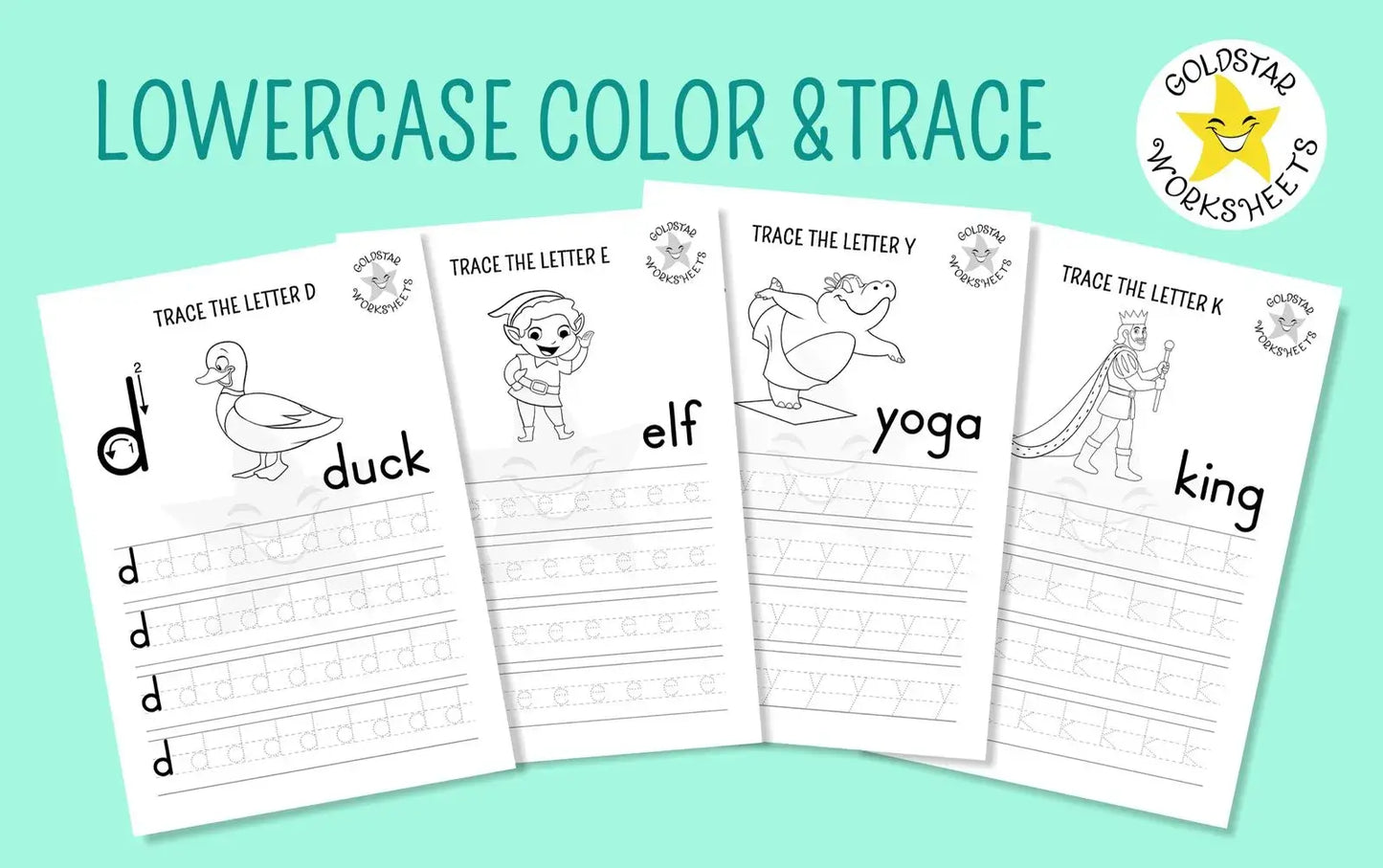53 Lowercase Letter Tracing Worksheets ⭐️ Instant Download - Includes Color Your Own Sheets | PDF