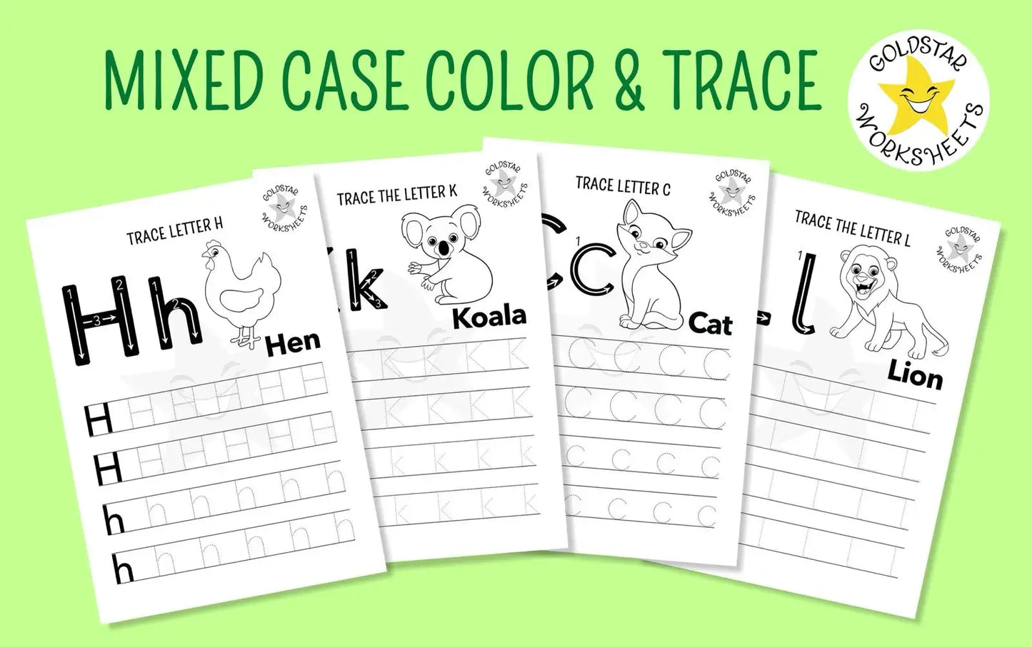 53 Upper and Lowercase Letter Tracing Worksheets ⭐️ Instant Download - Includes Color Your Own Sheets
