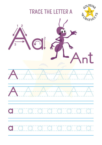 53 Upper and Lowercase Letter Tracing Worksheets ⭐️ Instant Download - Includes Color Your Own Sheets
