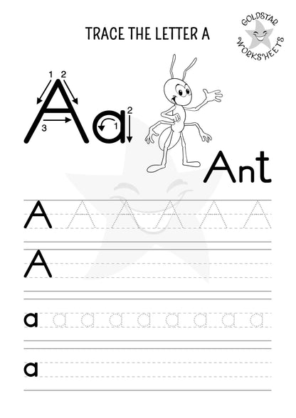 53 Upper and Lowercase Trace and Write Alphabet Worksheets ⭐️ Fun & Effective Handwriting Practice | Includes Color Your Own Sheets | High Quality PDF