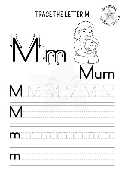 53 Upper and Lowercase Trace and Write Alphabet Worksheets ⭐️ Fun & Effective Handwriting Practice | Includes Color Your Own Sheets | High Quality PDF