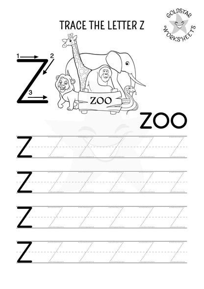 55 Uppercase Letter Tracing Worksheets ⭐️ Instant Download - Fun & Effective Handwriting Practice | Includes Color Your Own Sheets | PDF
