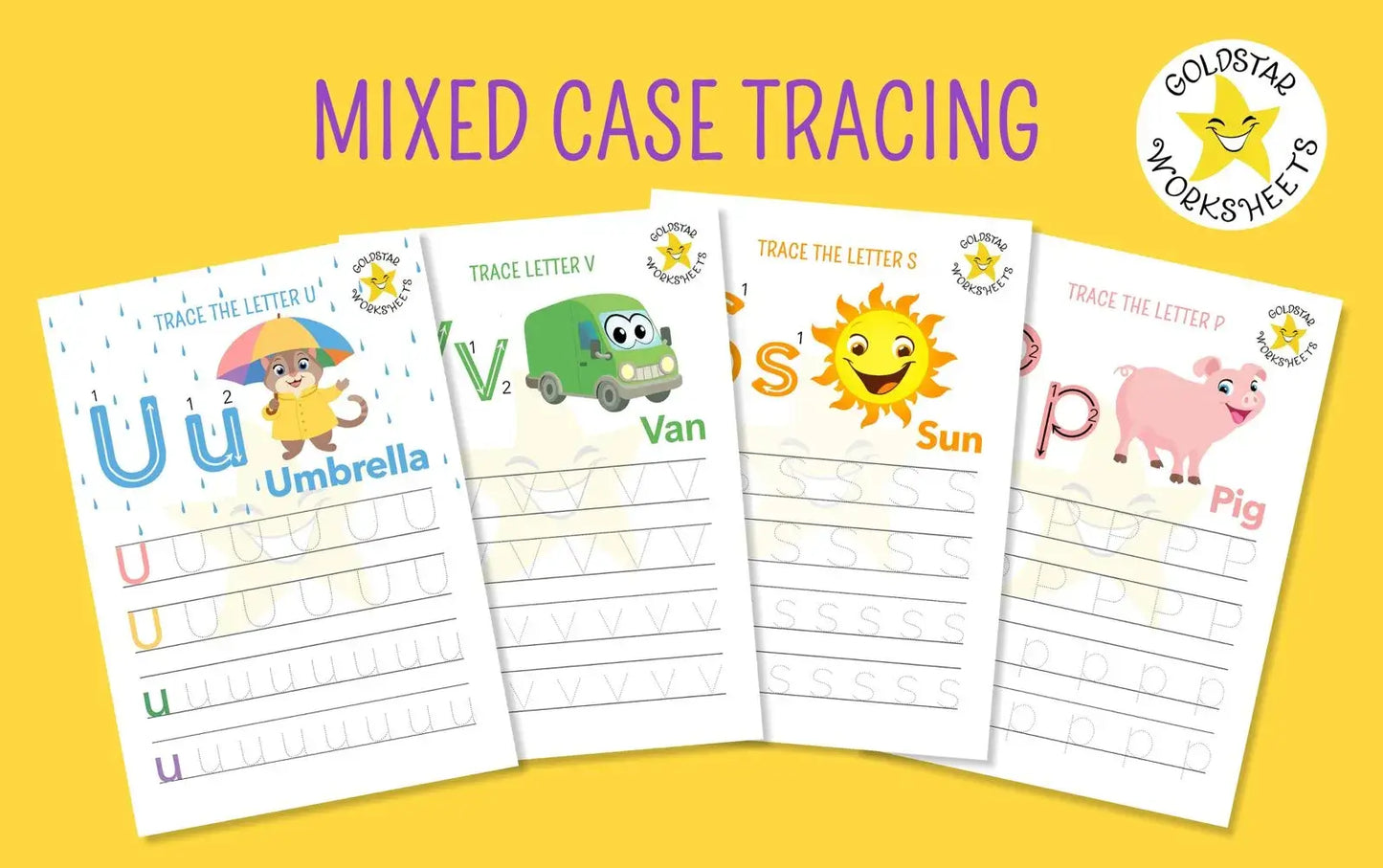 53 Upper and Lowercase Letter Tracing Worksheets ⭐️ Instant Download - Includes Color Your Own Sheets